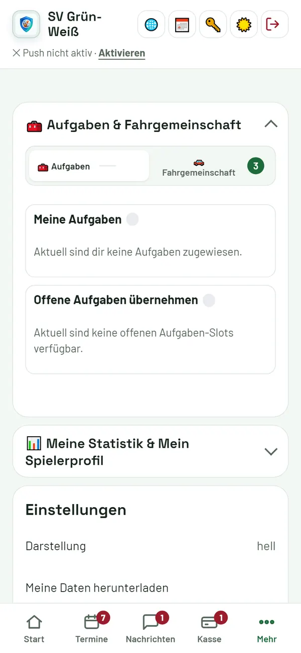 Mehr: Aufgaben und Fahrgemeinschaft