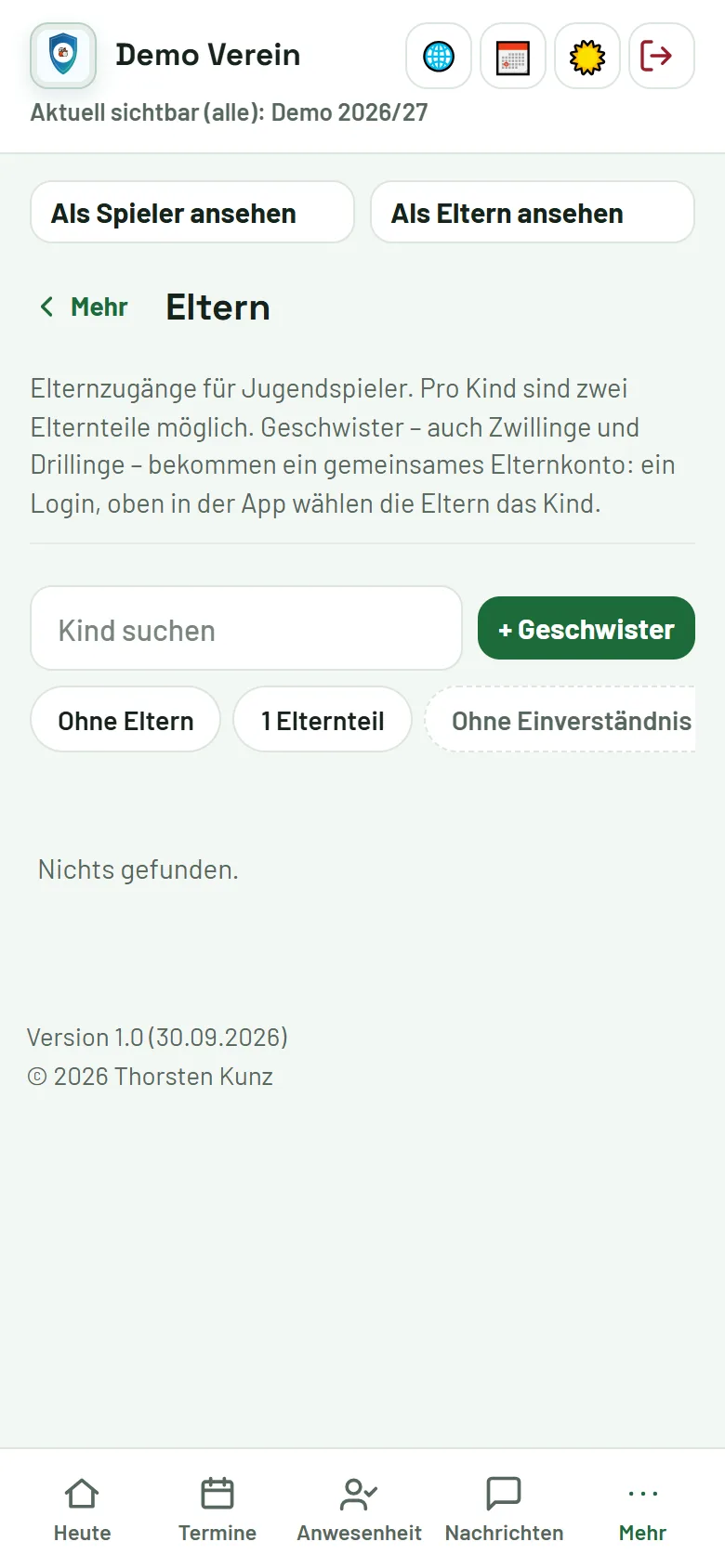 Mehr → Eltern: Karten je Jugendkind mit Zahl der Elternzugänge